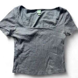 Wild-fable Women's Black and Navy Crop-top